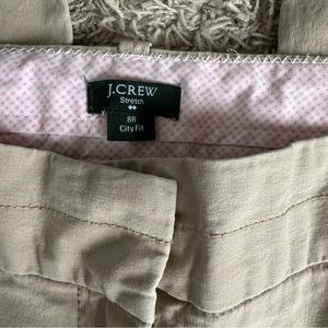 J CREW City Fit khaki trouser pants, wide leg women’s 8 R
